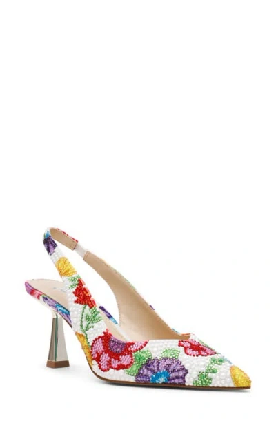 Betsey Johnson Clark Slingback Pointed Toe Pump In Multi