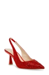 Betsey Johnson Clark Slingback Pointed Toe Pump In Red