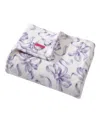 Betsey Johnson Classic Floral Ultra Soft Plush Fleece Blanket, King In Purple