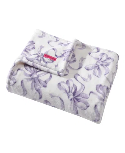 Betsey Johnson Classic Floral Ultra Soft Plush Fleece Blanket, King In Purple