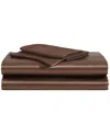 Betsey Johnson Solid Satin Sheet Set In Brown