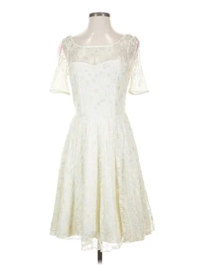 Pre-owned Betsey Johnson Cocktail Dress In White