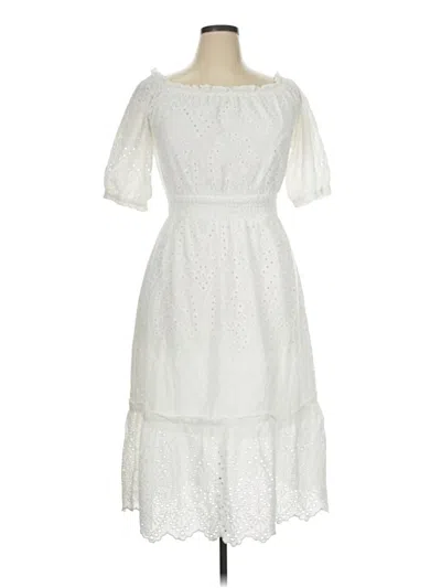 Pre-owned Betsey Johnson Cocktail Dress In White