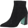 Betsey Johnson Colbey Womens Embellished Textured Booties In Black