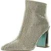 Betsey Johnson Colbey Womens Embellished Textured Booties In Gold