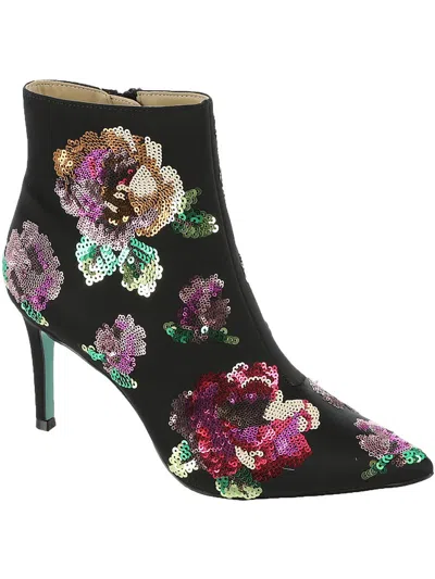 Betsey Johnson Coper Womens Satin Ankle Boots In Multi