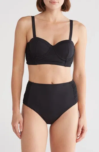 Betsey Johnson Corset Two-piece Swimsuit In Black
