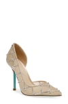 Betsey Johnson Women's Cruze Rhinestone Embellished Evening Pumps In Beige