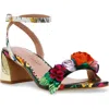 Betsey Johnson Darcee Ankle Strap Sandal In Black Multi