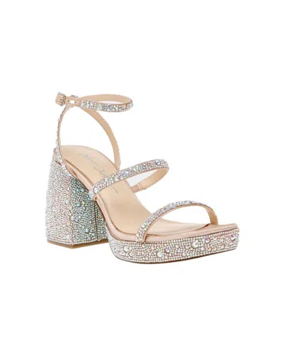 Betsey Johnson Denni Rhinestone Sandal In Silver/rhinestone