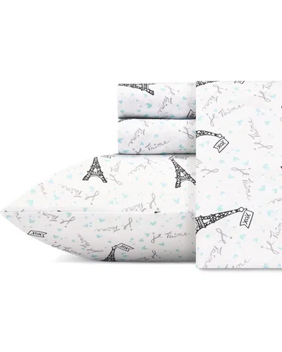 BETSEY JOHNSON DNU BETSEY JOHNSON JE TAIME PARIS ULTRA SOFT MICROFIBER SHEET SET