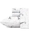 Betsey Johnson Dnu  Je Taime Paris Ultra Soft Microfiber Sheet Set In White
