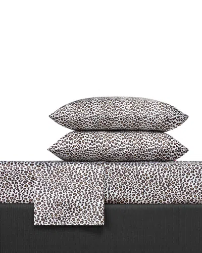 Betsey Johnson Dnu  Leopard Satin Sheet Set In Animal Print