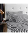 Betsey Johnson Dnu  Sketchy Stripe Cotton Percale Sheet Set In Black
