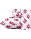 Betsey Johnson Dnu  Skull Rose Trellis Ultra Soft Microfiber Sheet Set In Pink