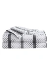 Betsey Johnson Dots & Stripes Sheet Set In Charcoal