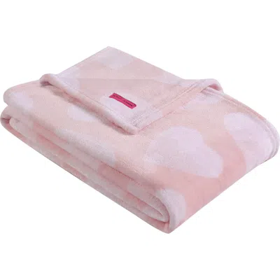 Betsey Johnson Dotted Heart Throw Blanket In Pink
