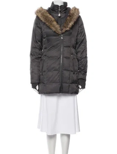 Pre-owned Betsey Johnson Down Coat In Gray