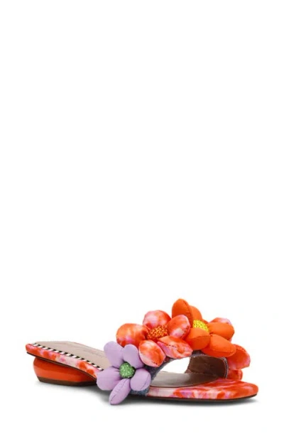 Betsey Johnson Emelia Slide Sandal In Orange Multi