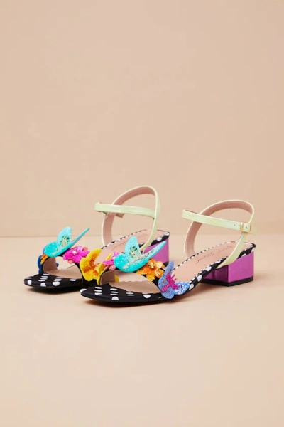 Betsey Johnson Emerry Black Multi 3d Applique Low Heel Sandals