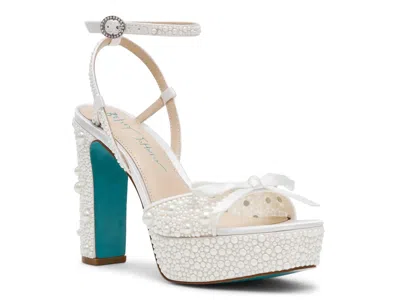Betsey Johnson Enola Ankle Strap Platform Sandal In White