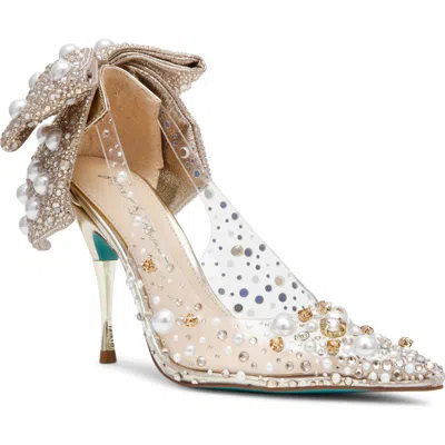 Betsey Johnson Esmy Pointed Toe Pump In Transparent