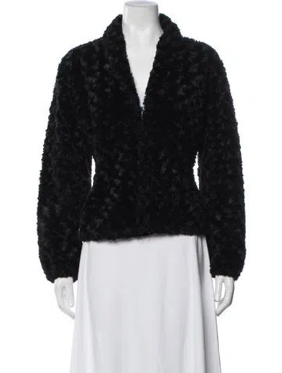 Pre-owned Betsey Johnson Faux Fur Jacket In Black