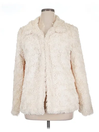 Pre-owned Betsey Johnson Faux Fur Jacket In Ivory