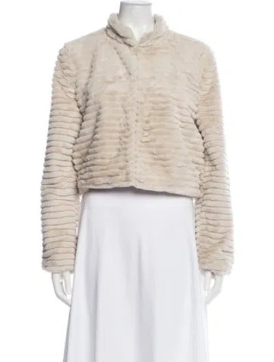 Pre-owned Betsey Johnson Faux Fur Jacket In Neutral
