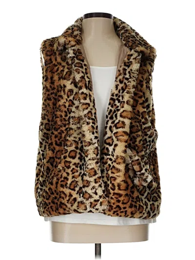 Pre-owned Betsey Johnson Faux Fur Vest In Brown