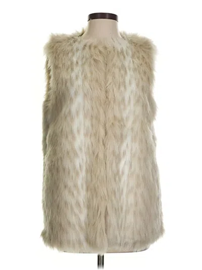 Pre-owned Betsey Johnson Faux Fur Vest In Ivory
