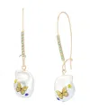 Betsey Johnson Faux Stone Backyard Butterfly Dangle Drop Earrings In Gold