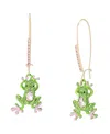 Betsey Johnson Faux Stone Backyard Frog Dangle Drop Earrings In Green