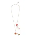Betsey Johnson Faux Stone Backyard Picnic Basket Pendant Necklace In Gold