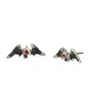 Betsey Johnson Faux Stone Bat Stud Earrings In Multi