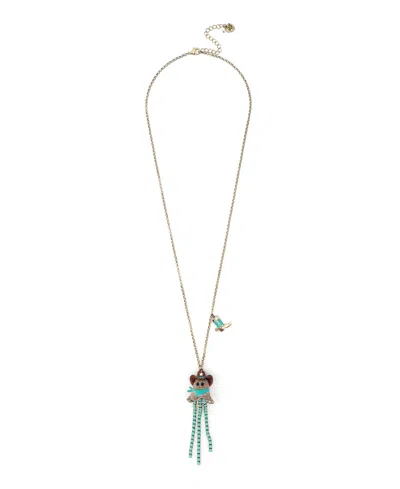 Betsey Johnson Faux Stone Cowboy Ghost Fringe Y-necklace