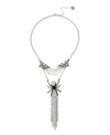 Betsey Johnson Faux Stone Disco Spider Fringe Y-necklace In Multi