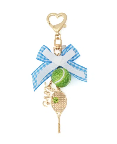 Betsey Johnson Faux Stone Gingham Bow Tennis Heart Accessory Charm In Multi