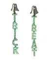 Betsey Johnson Faux Stone Halloween Ghost Trick Or Treat Linear Earrings
