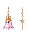 Betsey Johnson Faux Stone Halloween Princess Wand Mismatch Earrings
