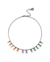 Betsey Johnson Faux Stone Halloween Trick Or Treat Bib Necklace