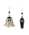 Betsey Johnson Faux Stone Halloween Vampire Coffin Mismatch Earrings In Multi