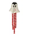 Betsey Johnson Faux Stone Halloween Vampire Ghost Fringe Brooch In Multi