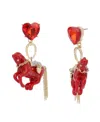Betsey Johnson Faux Stone Horse Drop Earrings In Gold