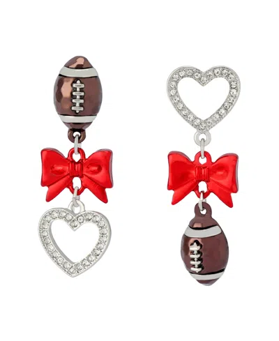 Betsey Johnson Faux Stone Kick Off Football Mismatch Earrings