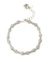 Betsey Johnson Faux Stone Pave Bones Link Bracelet In Multi