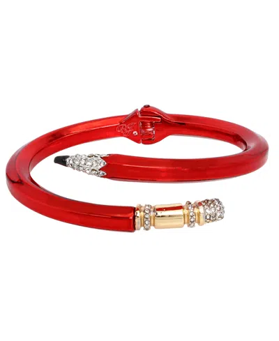 Betsey Johnson Faux Stone Pencil Bangle Bracelet In Red