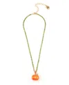Betsey Johnson Faux Stone Pumpkin Pendant Tennis Necklace
