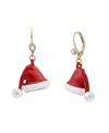 Betsey Johnson Faux Stone Santa Baby Santa Hat Drop Earrings In Red