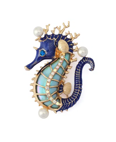 Betsey Johnson Faux Stone Seahorse Drop Earrings In Multi